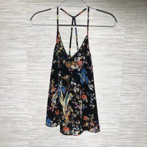 Rory Beca Black Floral Silk Camisole Top